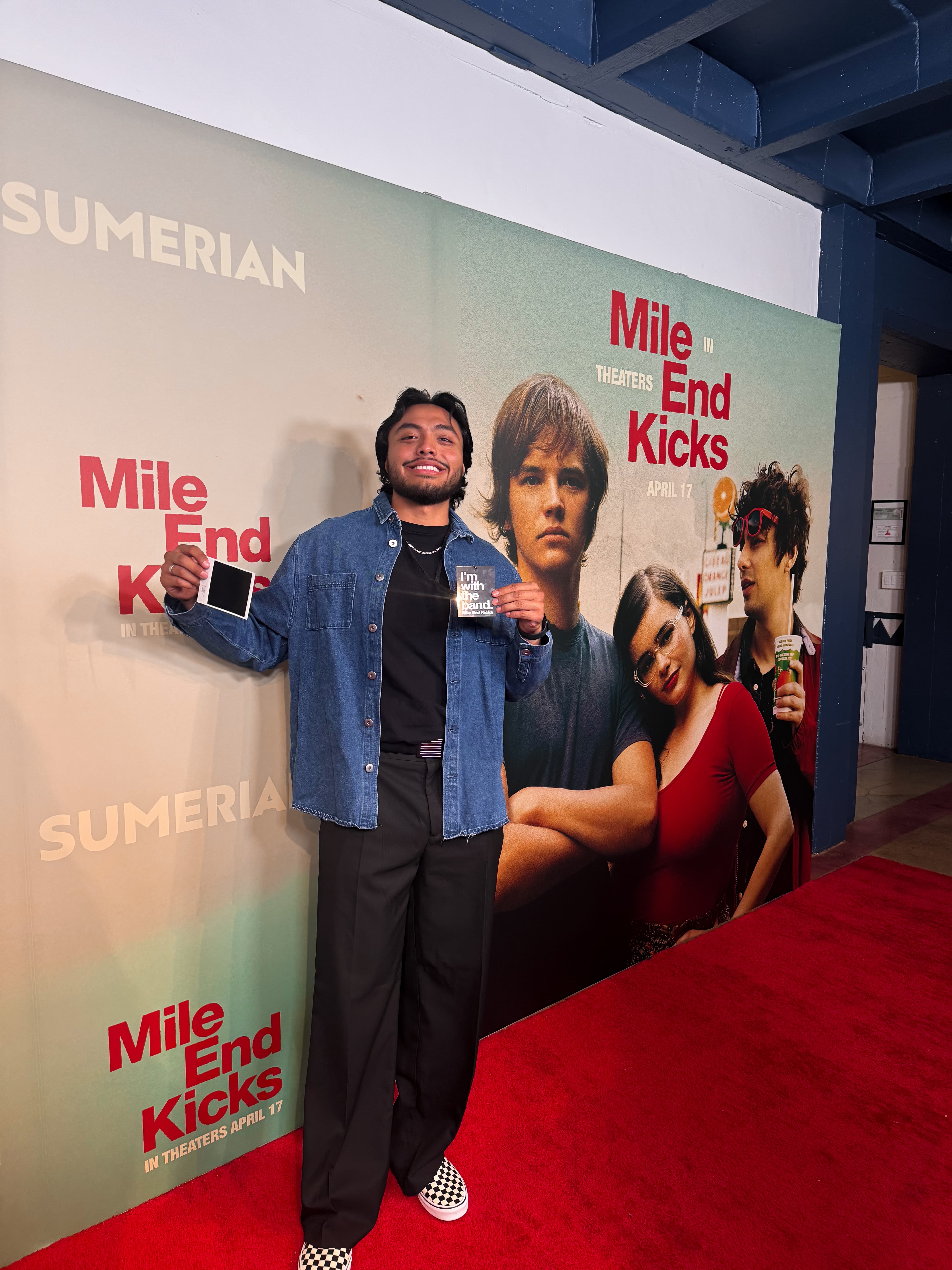 Alexander Lomeli on the Mile End Kicks premiere red carpet